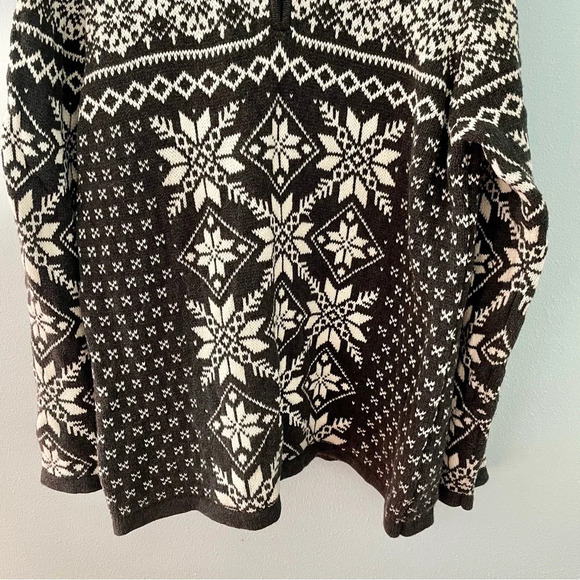 L.L. BEAN vintage chunky cotton grey and white quarter zip sweater size large - Picture 2 of 10